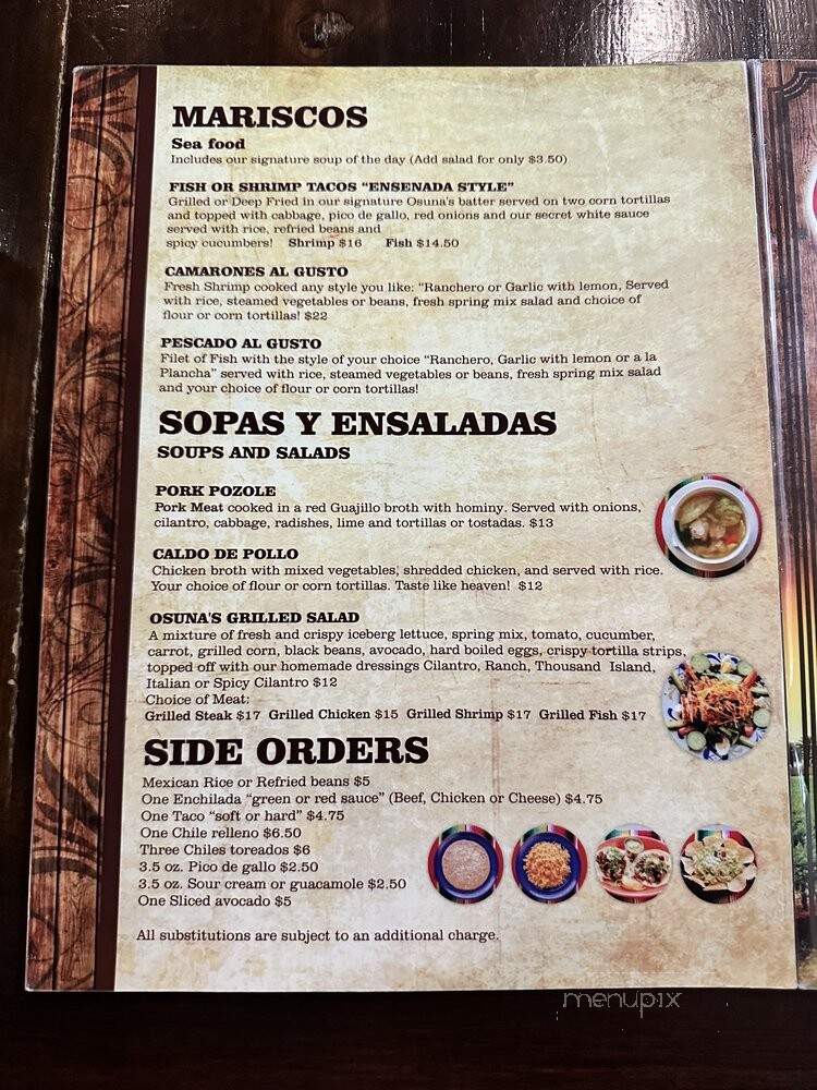 Osuna's Restaurant - Walnut, CA menu_pic