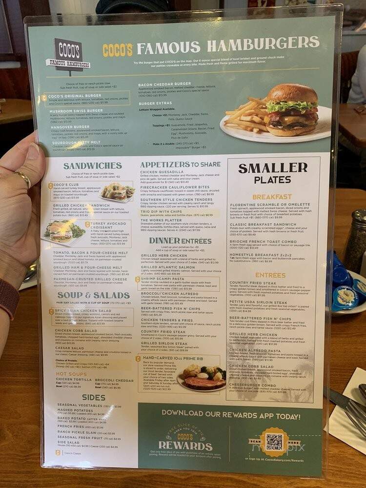 Coco's Bakery Restaurant - Brea, CA menu_pic