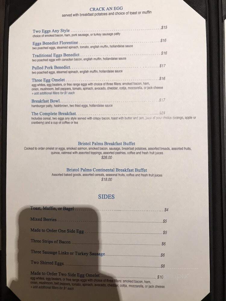 Bristol Palms California - Costa Mesa, CA menu_pic