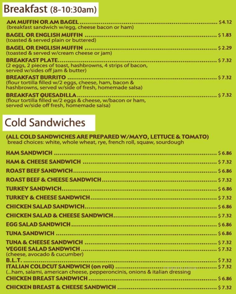 Gail's Grand Avenue Lunch Co - Santa Ana, CA menu_pic
