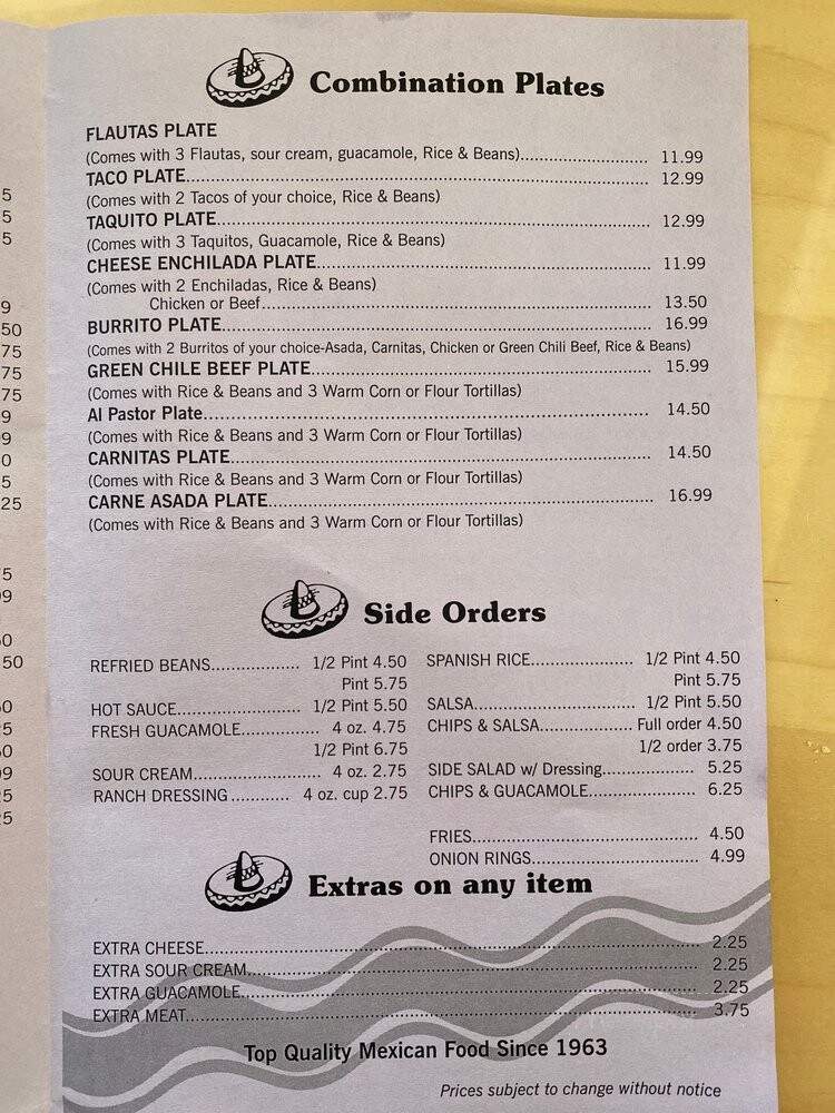Hank's Mexican Food - Costa Mesa, CA menu_pic