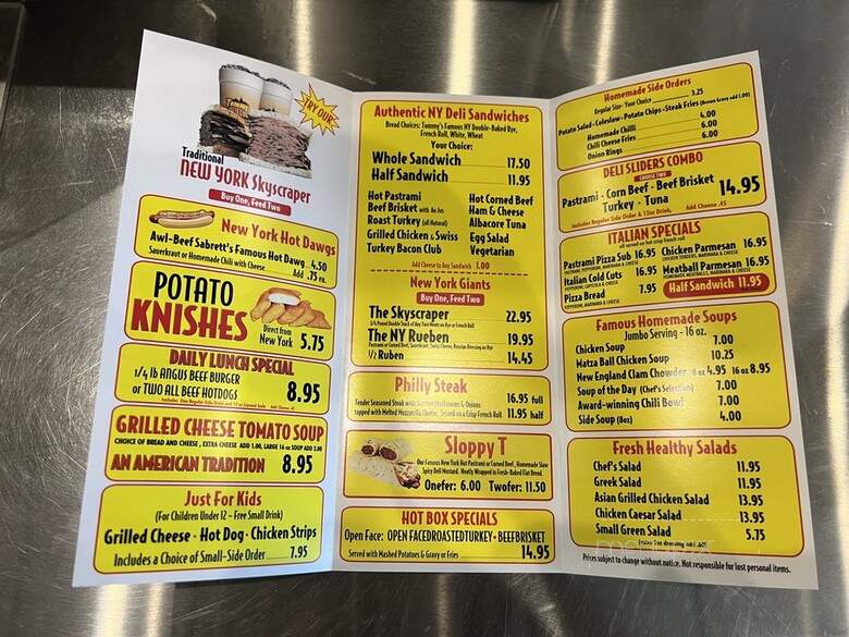 Tommy Pastrami New York Deli - Santa Ana, CA menu_pic