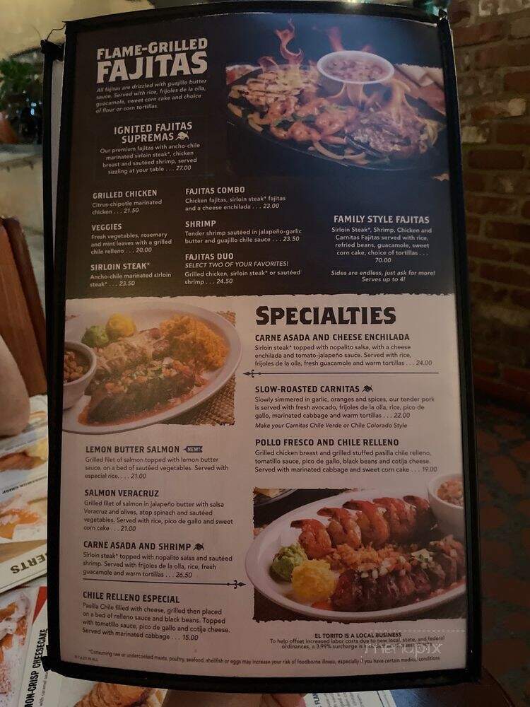 El Torito Mexican Grill - West Covina, CA menu_pic