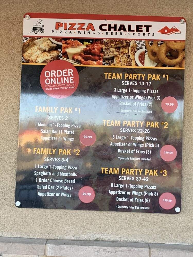 Pizza Chalet - Covina, CA menu_pic
