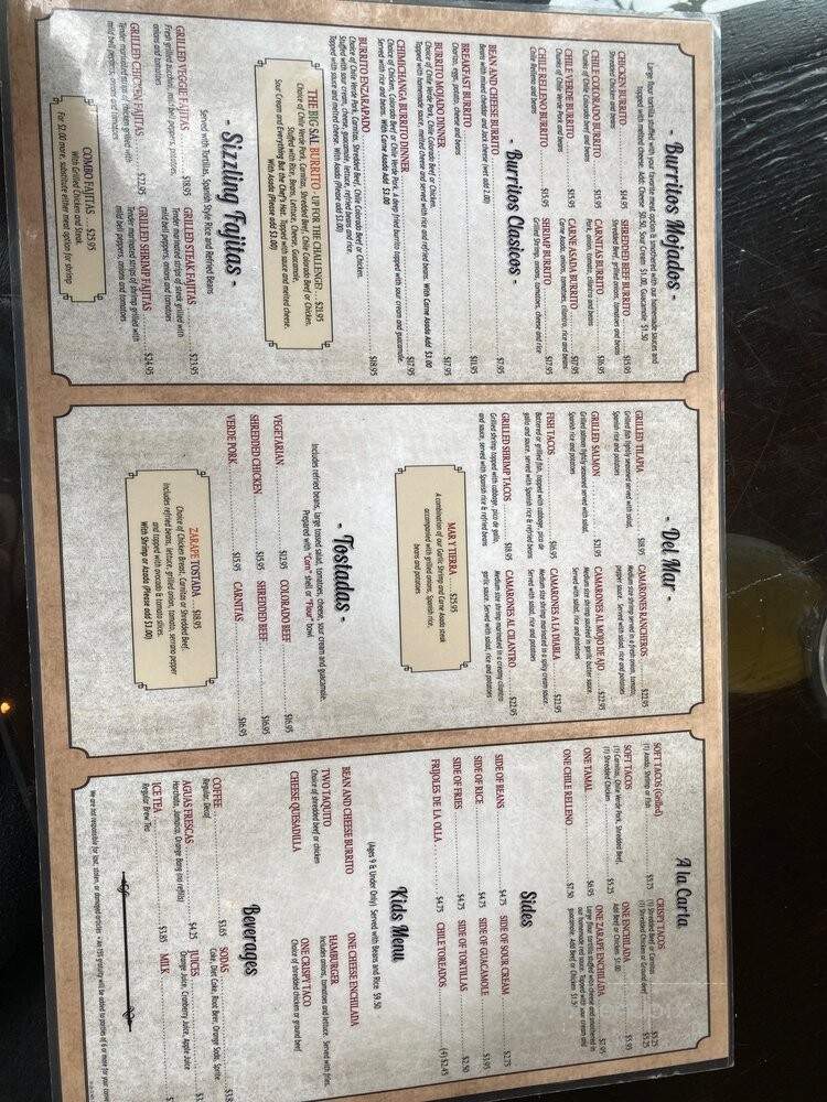 El Zarape - Cypress, CA menu_pic