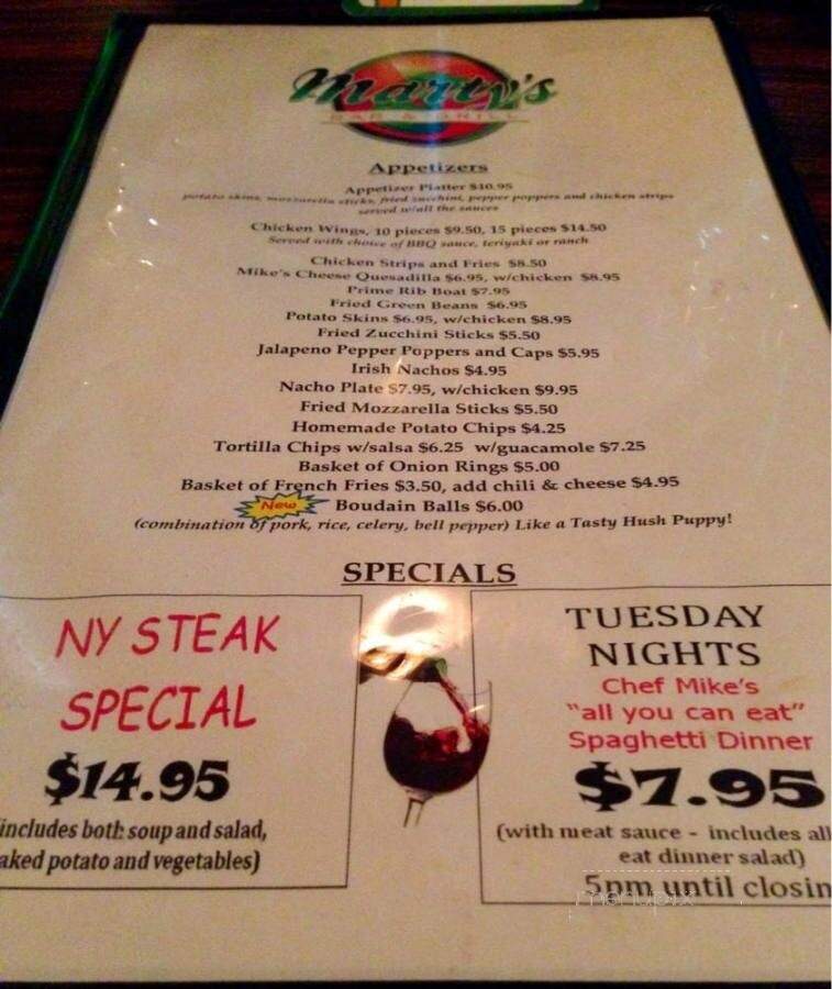 Mc Clure's Bar & Grill - Tustin, CA menu_pic