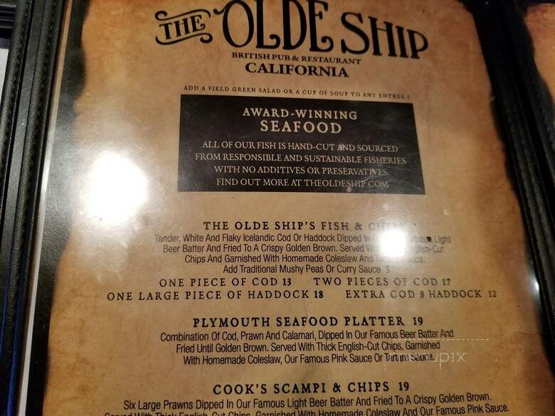Olde Ship - Santa Ana, CA menu_pic
