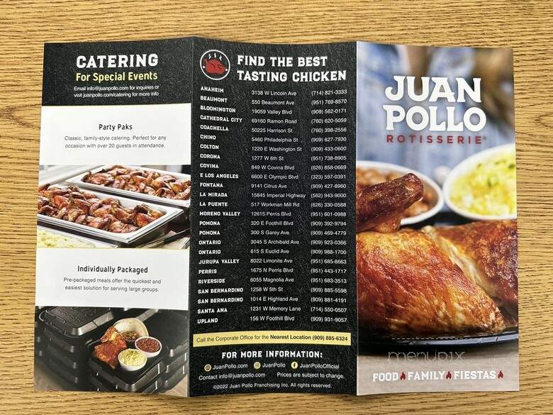 Juan Pollo 24 - Santa Ana, CA menu_pic