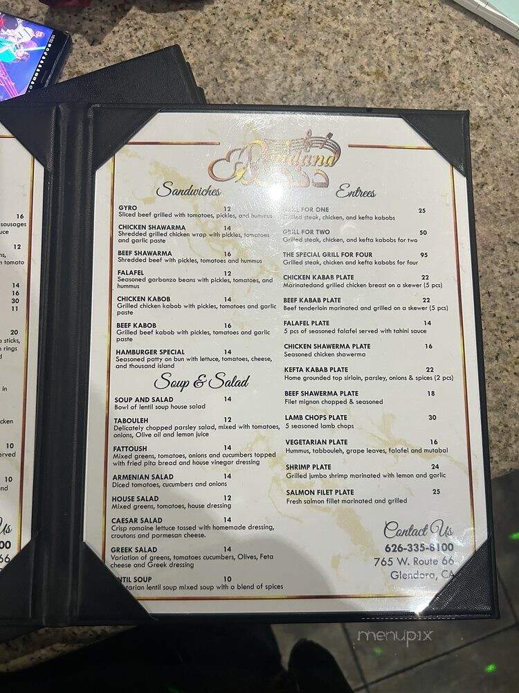 Dandana Cafe - Glendora, CA menu_pic