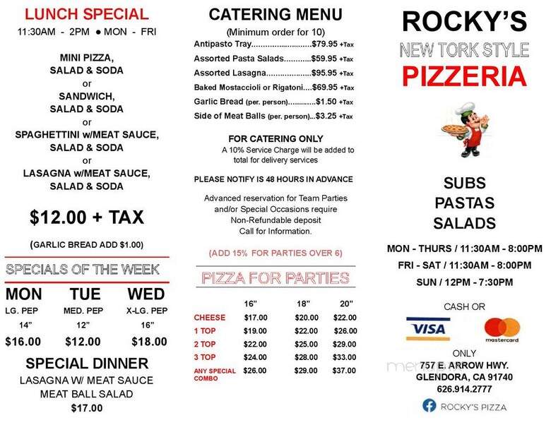 Rocky's New York Pizza - Glendora, CA