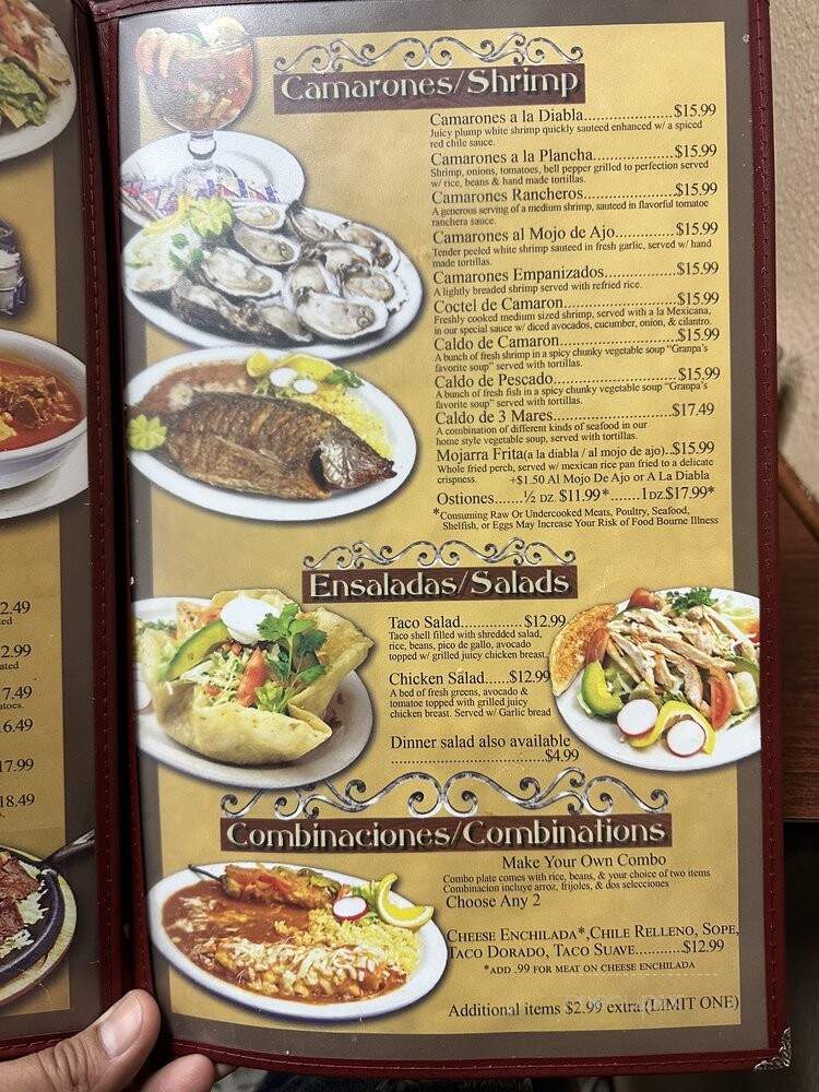 El Cantarito Restaurant - Placentia, CA menu_pic