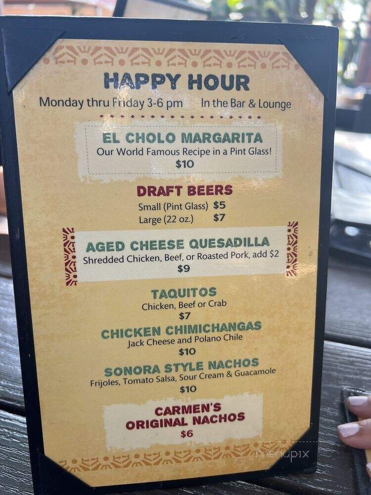 El Cholo Restaurant - La Habra, CA menu_pic