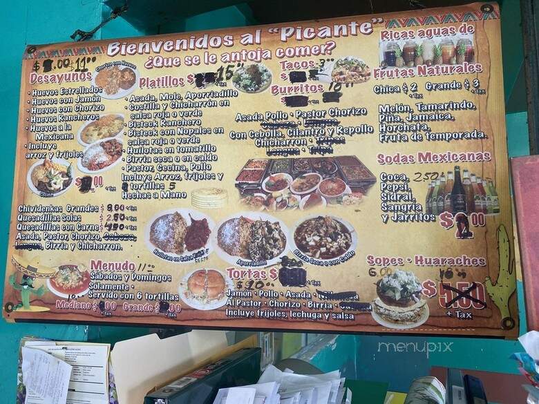El Picante - Santa Ana, CA menu_pic