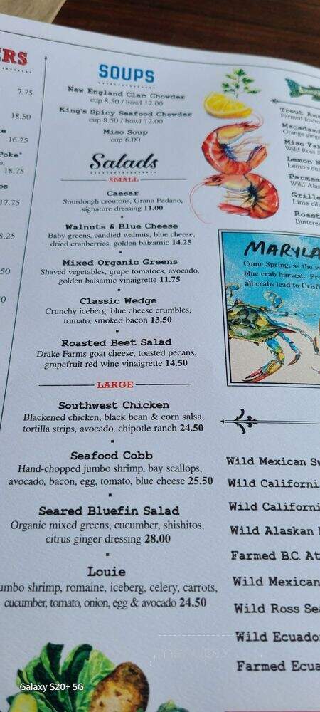 King's Fish House - Orange, CA menu_pic