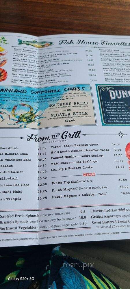 King's Fish House - Orange, CA menu_pic