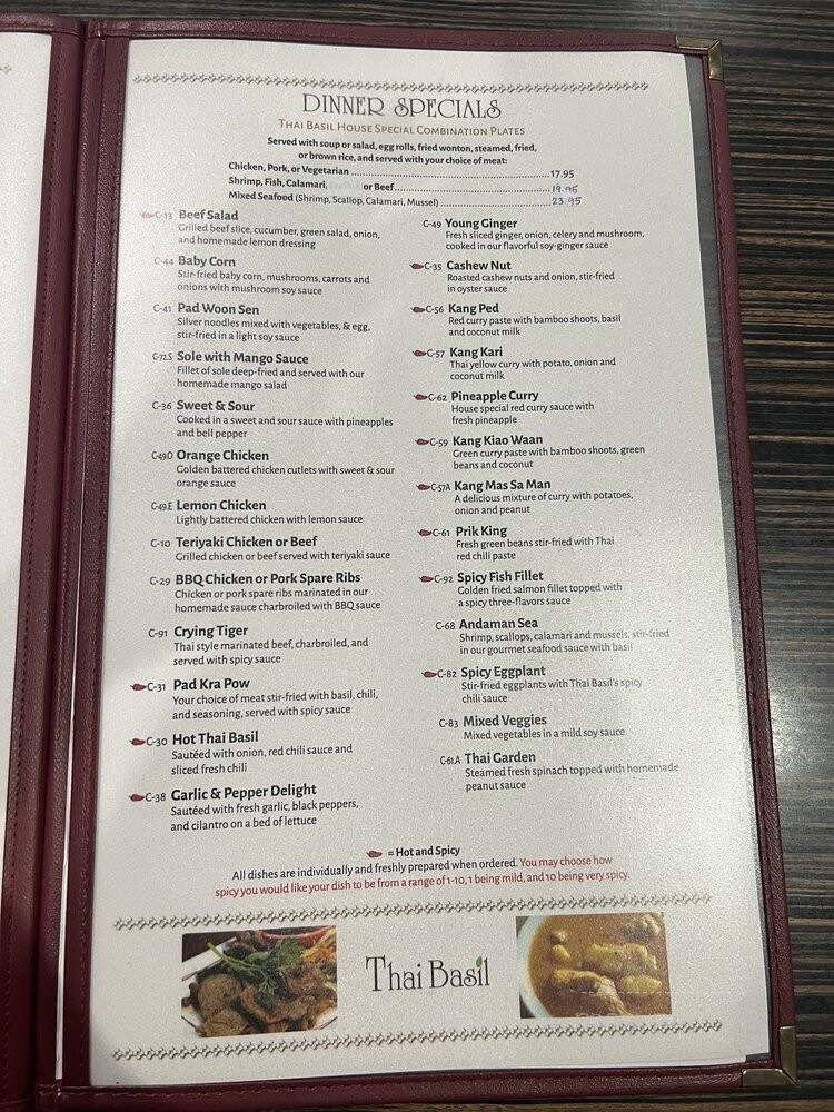 Thai Basil Restaurant - Fullerton, CA menu_pic