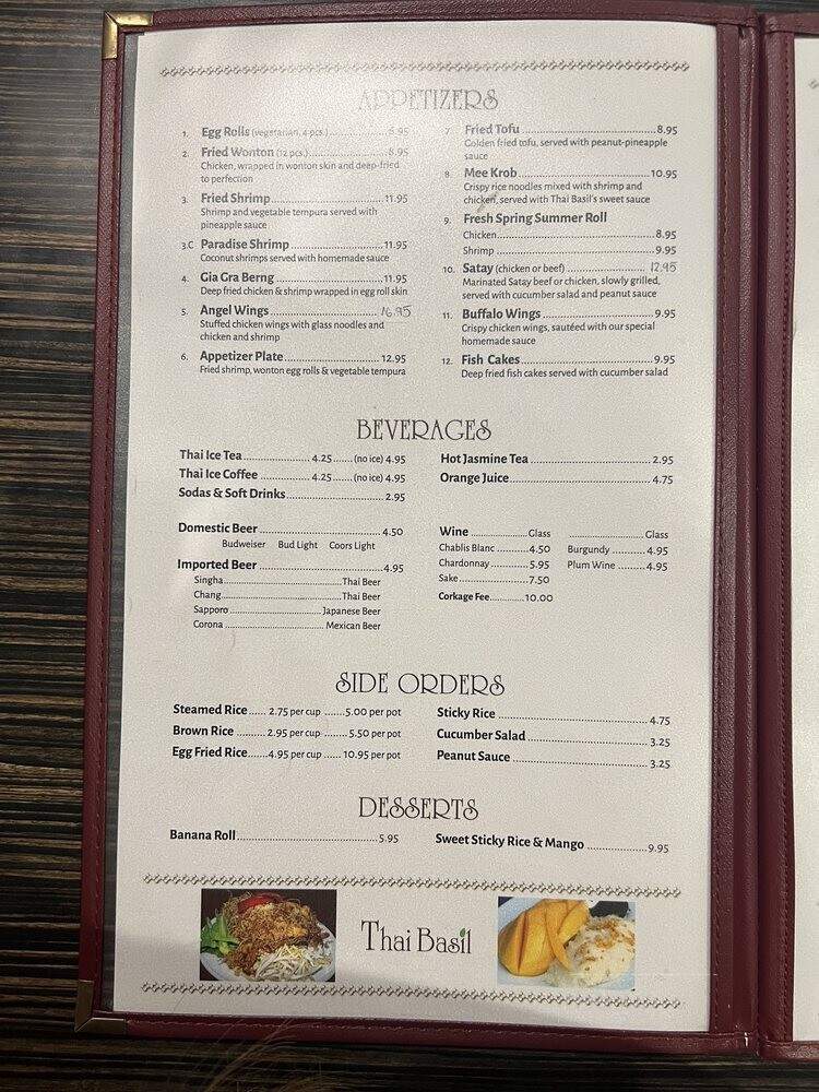 Thai Basil Restaurant - Fullerton, CA menu_pic