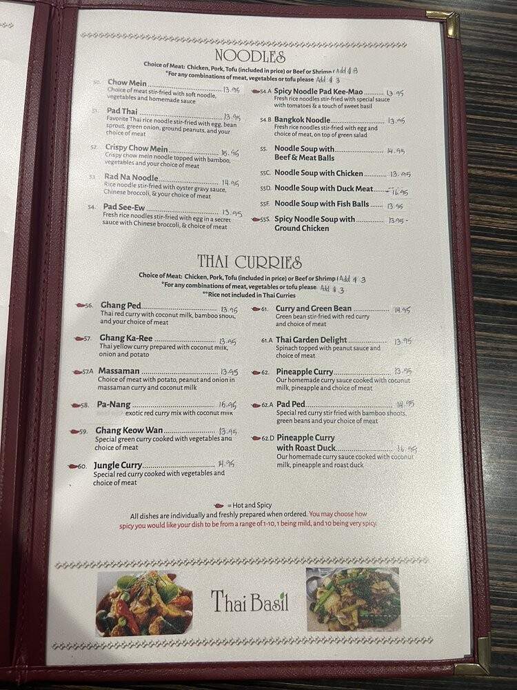 Thai Basil Restaurant - Fullerton, CA menu_pic