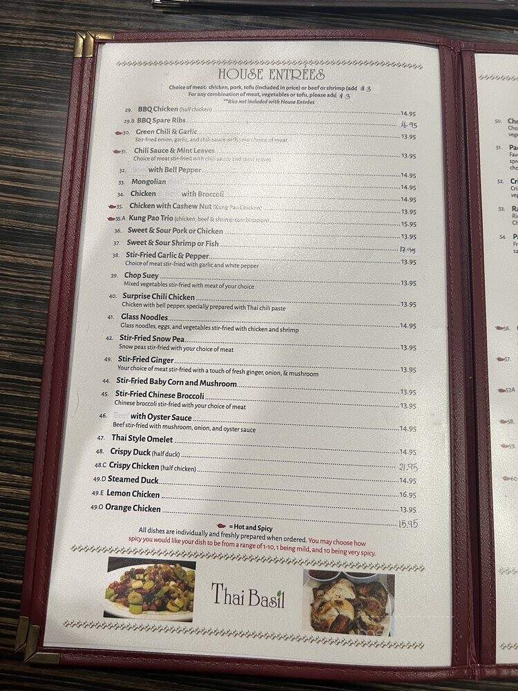 Thai Basil Restaurant - Fullerton, CA menu_pic