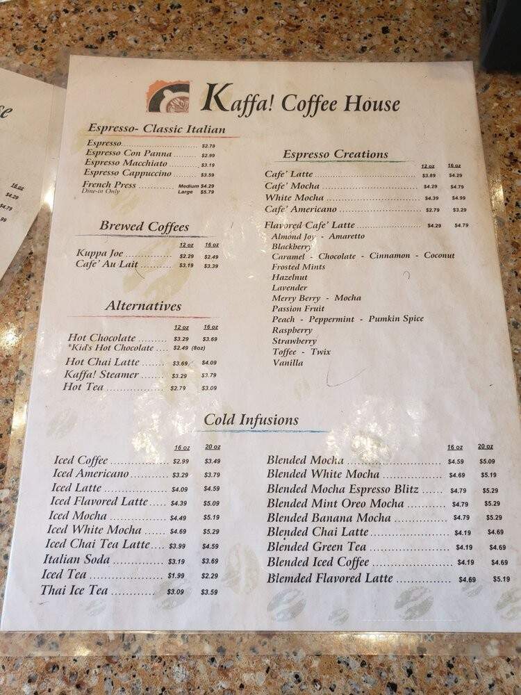 Kaffa - Orange, CA menu_pic