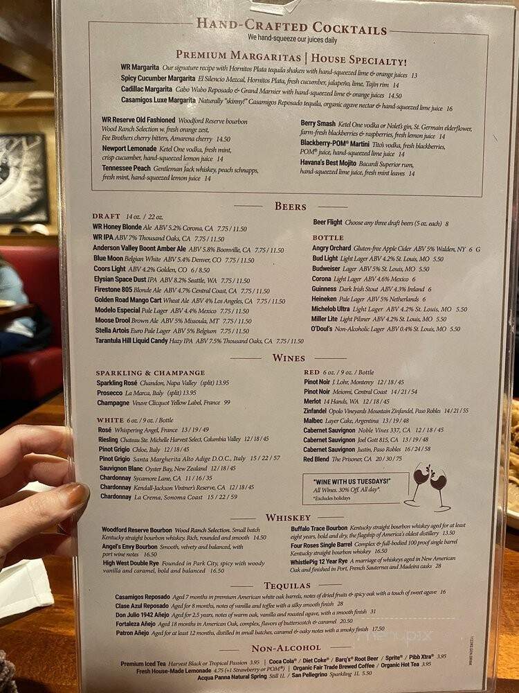 Wood Ranch Bar-B-Que - Anaheim, CA menu_pic