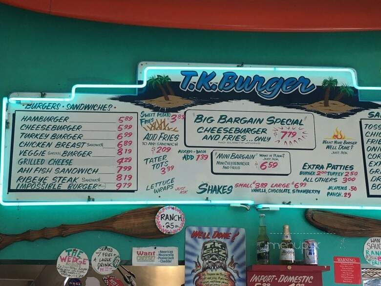 T K Burger - Costa Mesa, CA menu_pic