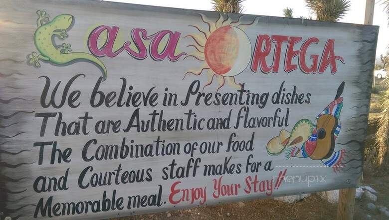 Casa Ortega - Pinon Hills, CA menu_pic