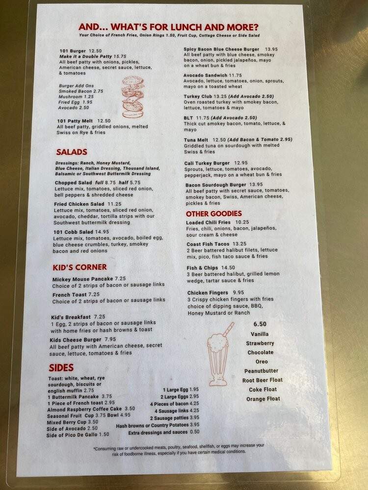 101 Cafe - Oceanside, CA menu_pic