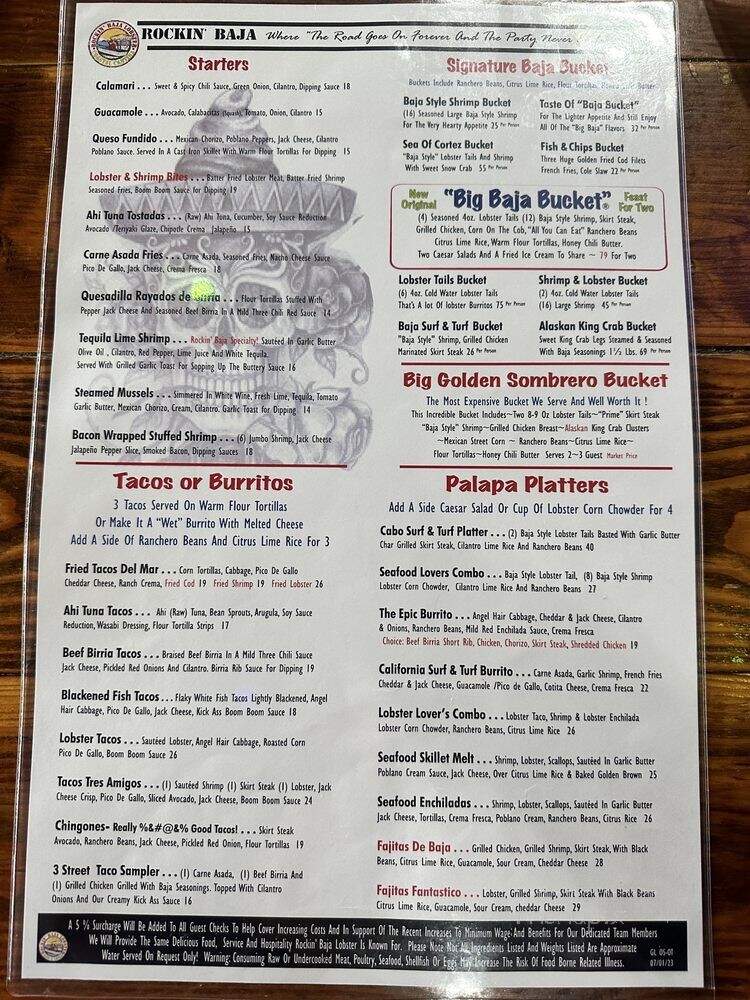 Rockin Baja Lobster - Oceanside, CA menu_pic