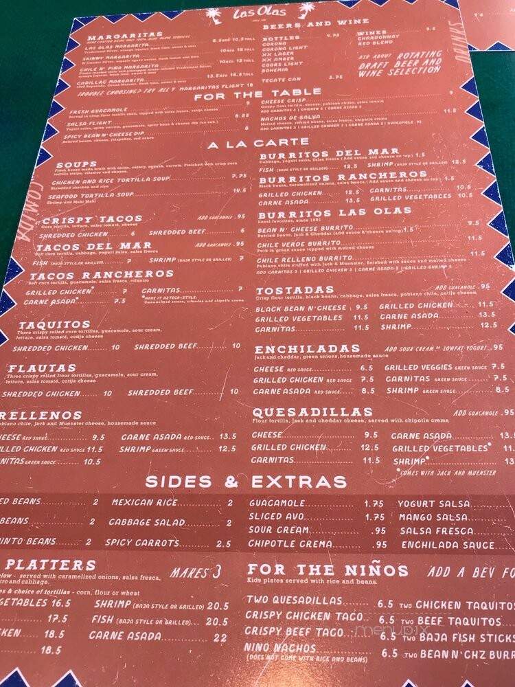 Las Olas Mexican Restaurant - Carlsbad, CA menu_pic