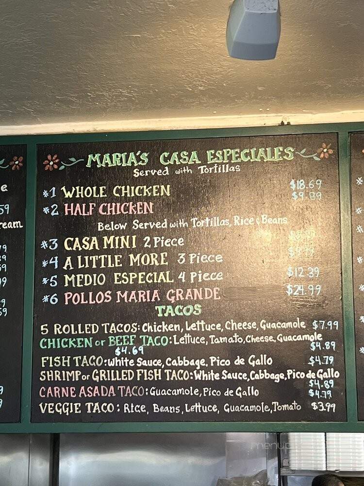 Pollos Maria - Carlsbad, CA menu_pic