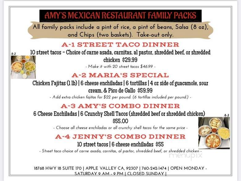 Amy's Mexican Restaurant - Apple Valley, CA