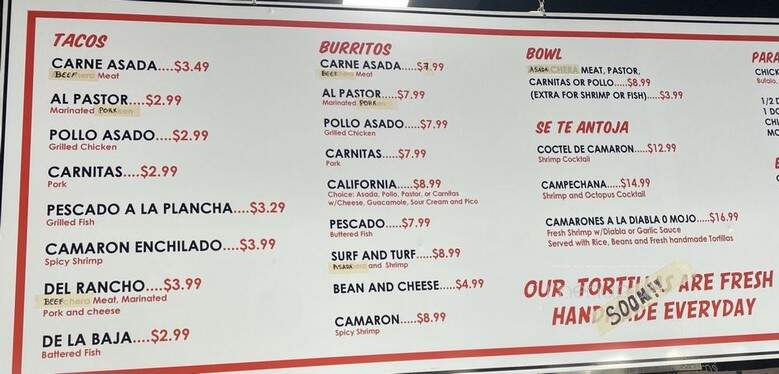 Super Ranchito - Oceanside, CA menu_pic
