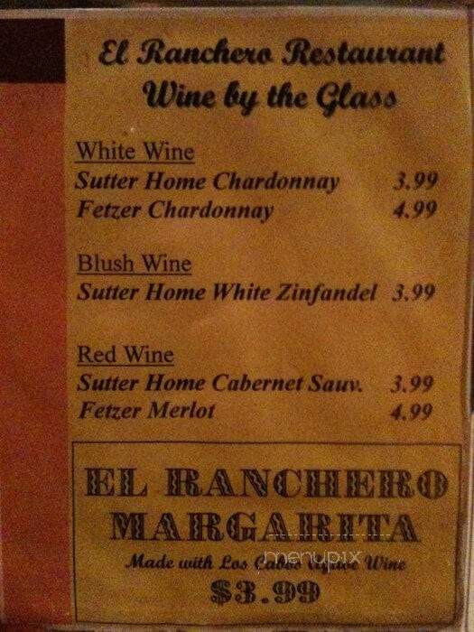 El Ranchero - Vista, CA menu_pic