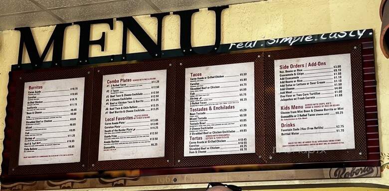 Roberto's Mexican Food - Encinitas, CA menu_pic
