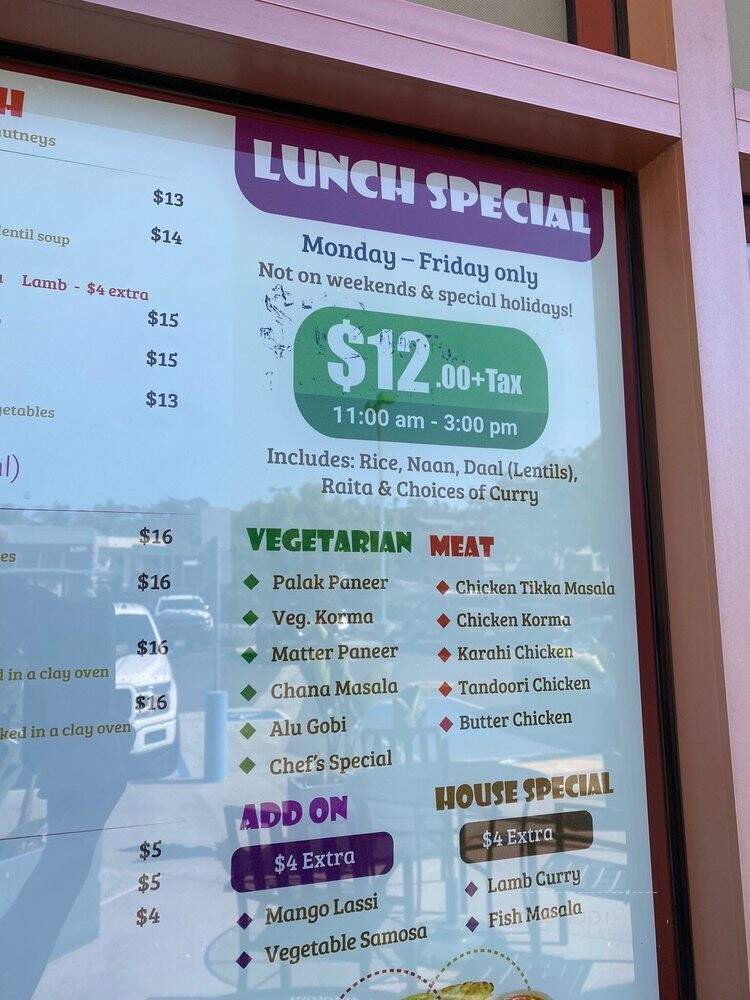 K C's Tandoor - Encinitas, CA menu_pic