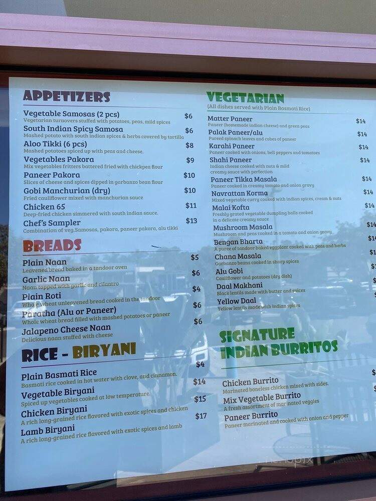 K C's Tandoor - Encinitas, CA menu_pic