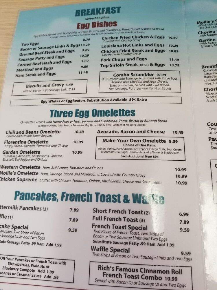 Mollie's Kountry Kafe - Victorville, CA menu_pic