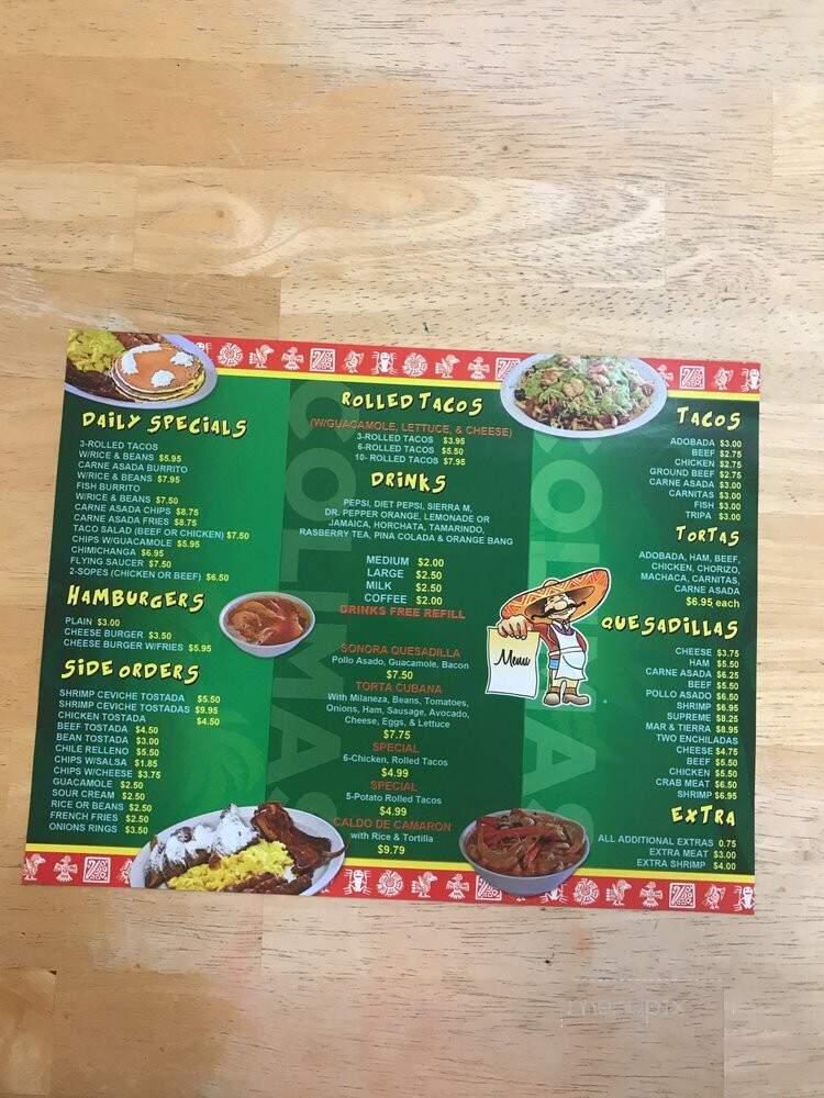 Colimas Mexican Food - Vista, CA menu_pic