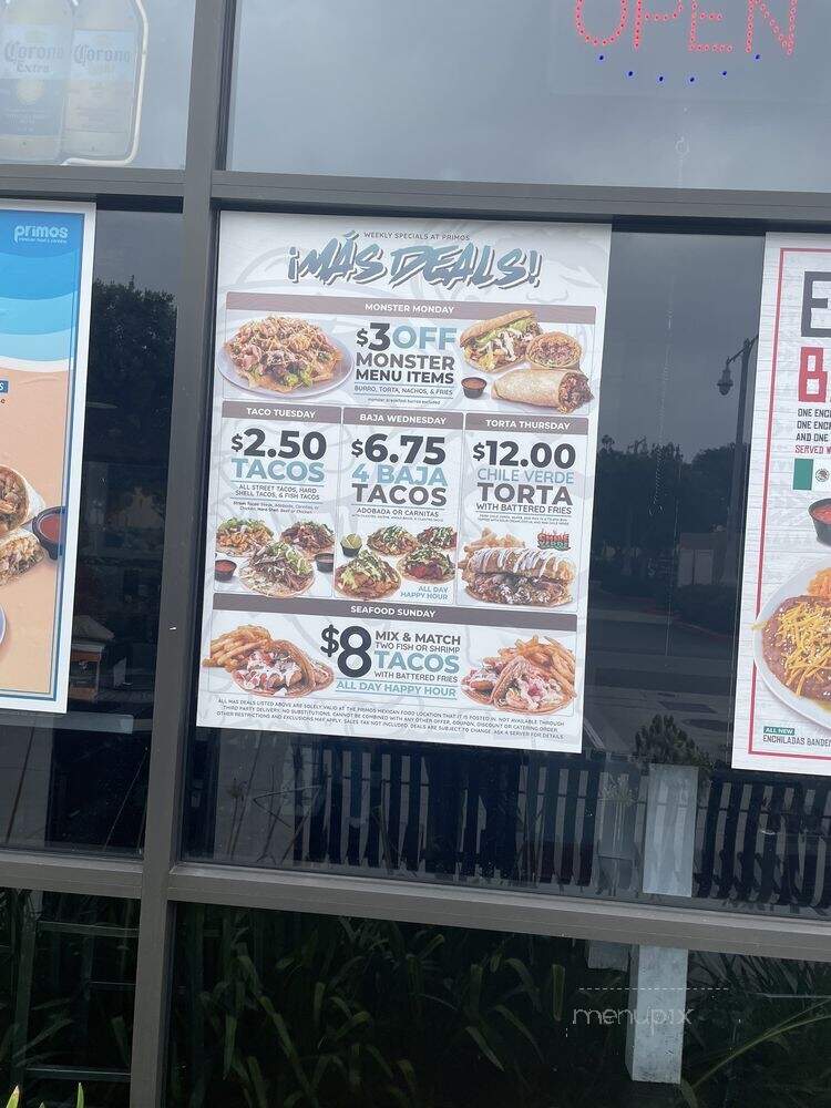 Los Primos Mexican Food - San Diego, CA menu_pic