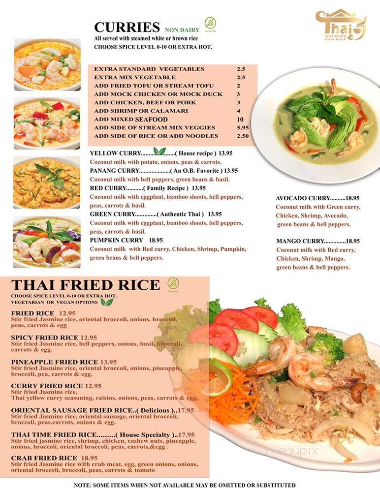 Thai Time Bistro - San Diego, CA menu_pic