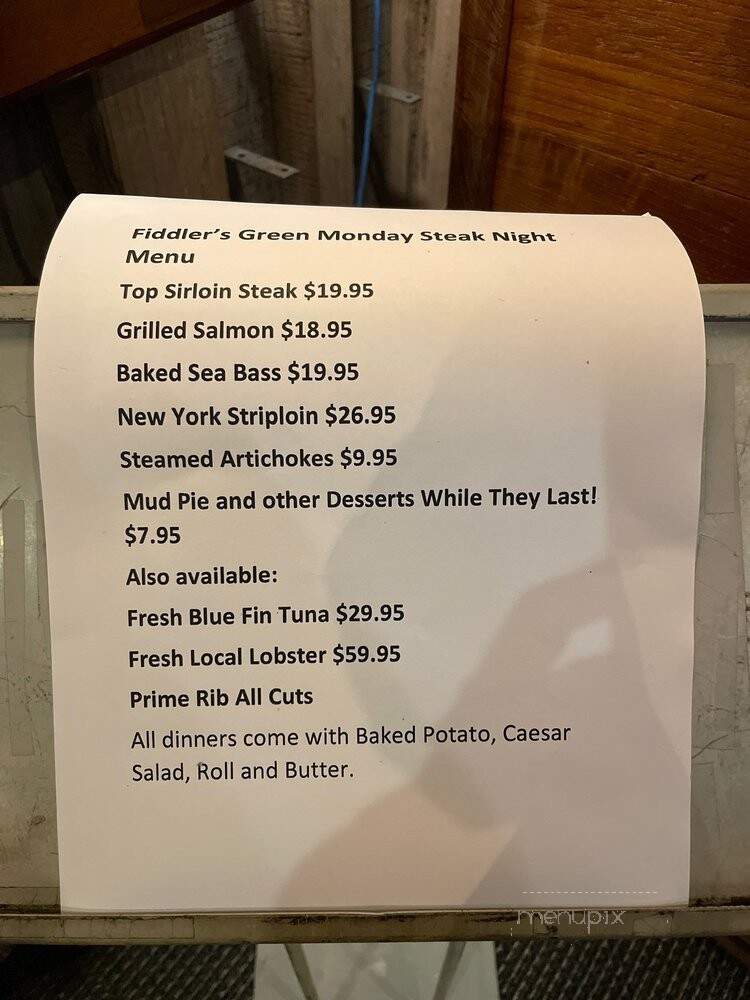Fiddler's Green Restaurant - San Diego, CA menu_pic