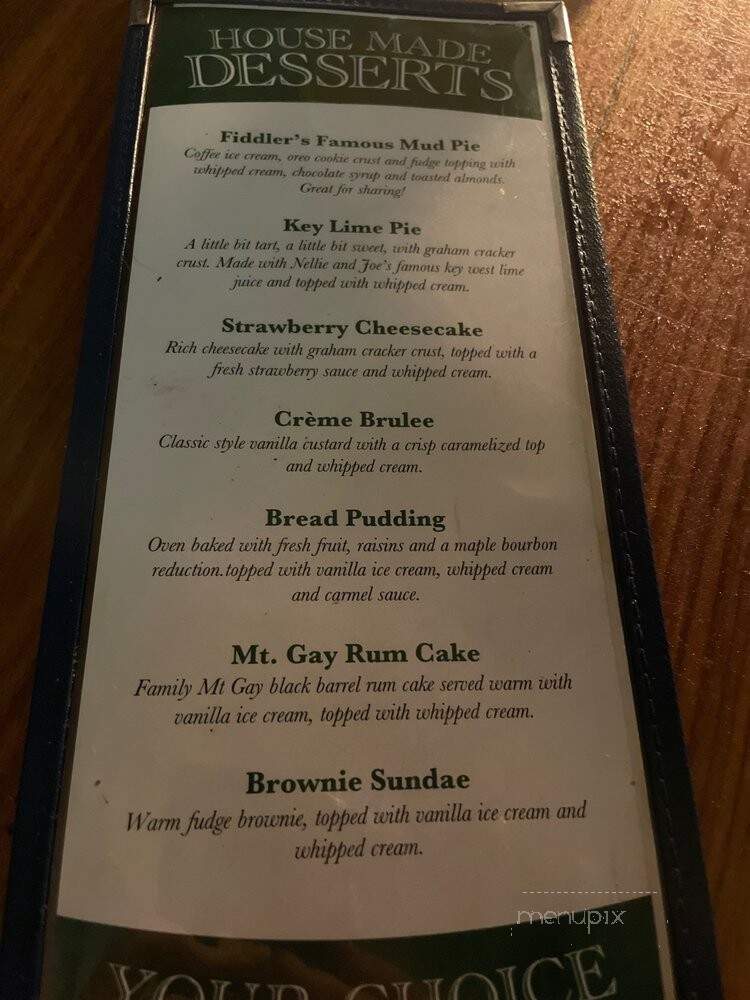 Fiddler's Green Restaurant - San Diego, CA menu_pic