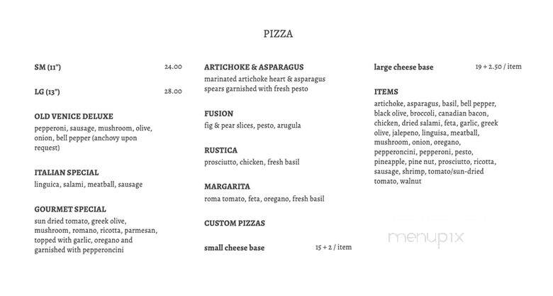 Old Venice Italian Restaurant - San Diego, CA menu_pic