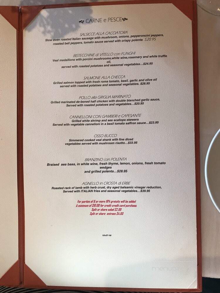 Trattoria Positano - Cardiff by the Sea, CA menu_pic