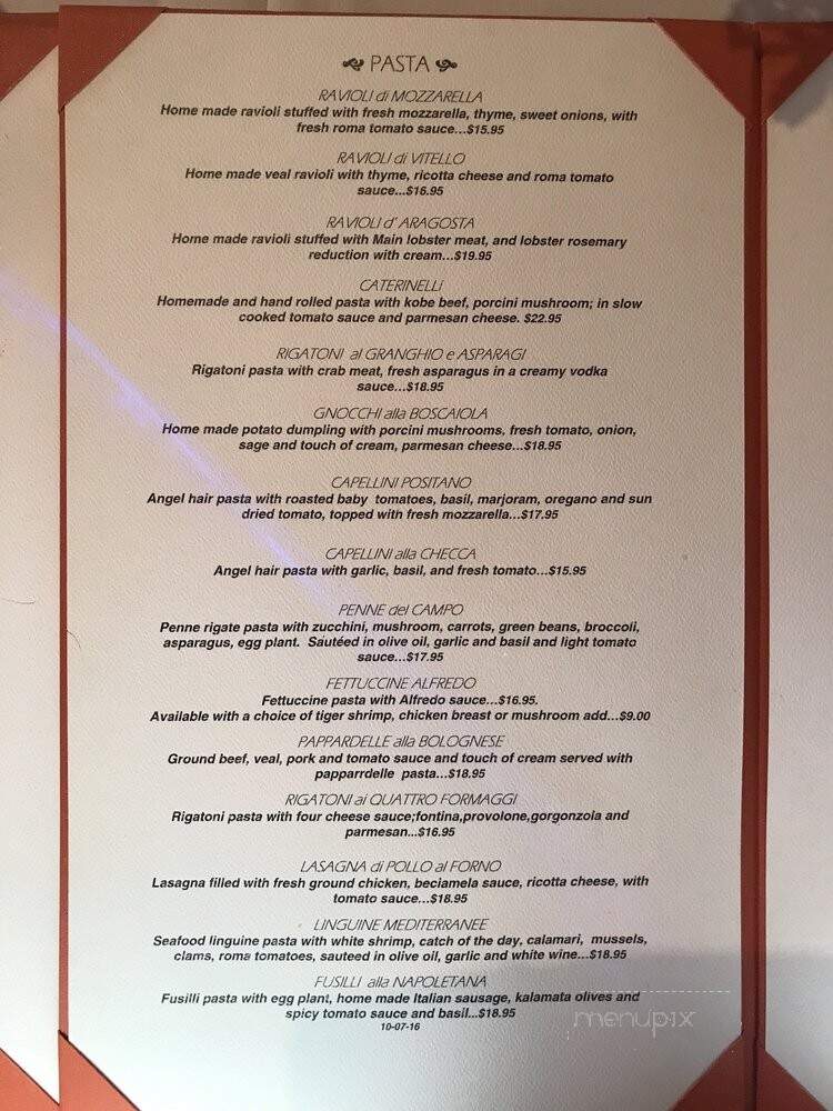 Trattoria Positano - Cardiff by the Sea, CA menu_pic
