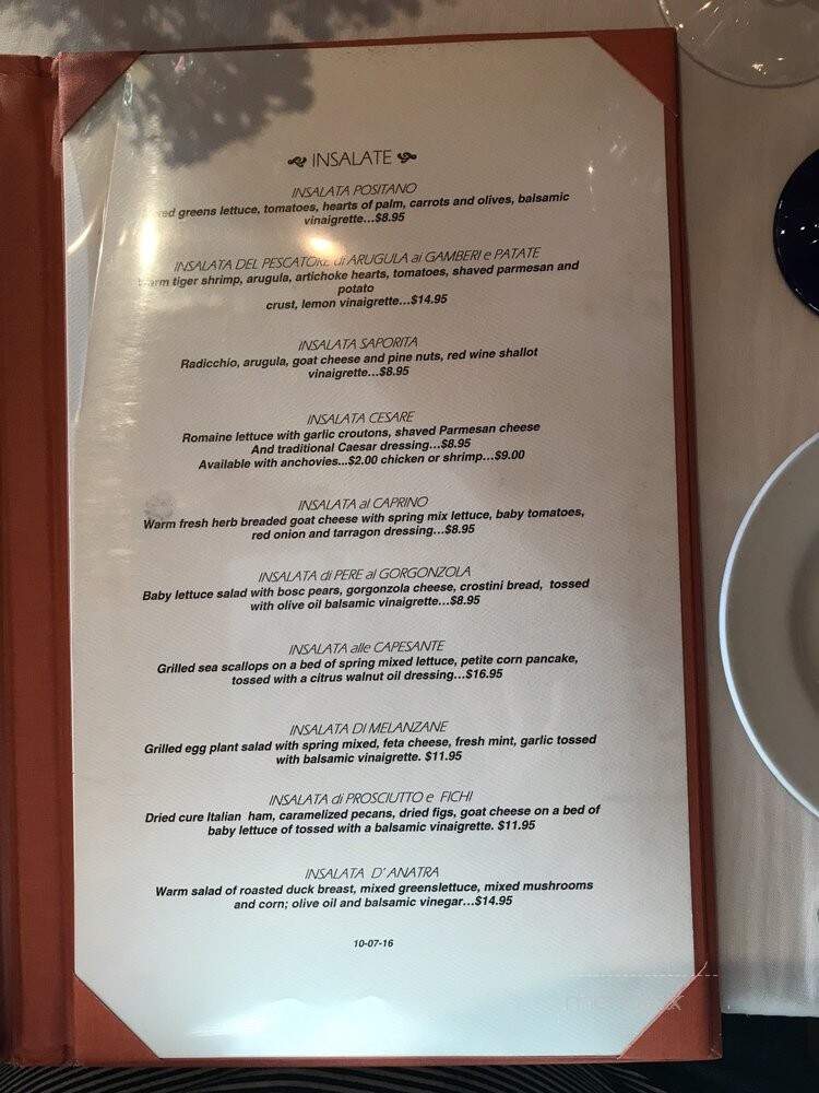 Trattoria Positano - Cardiff by the Sea, CA menu_pic