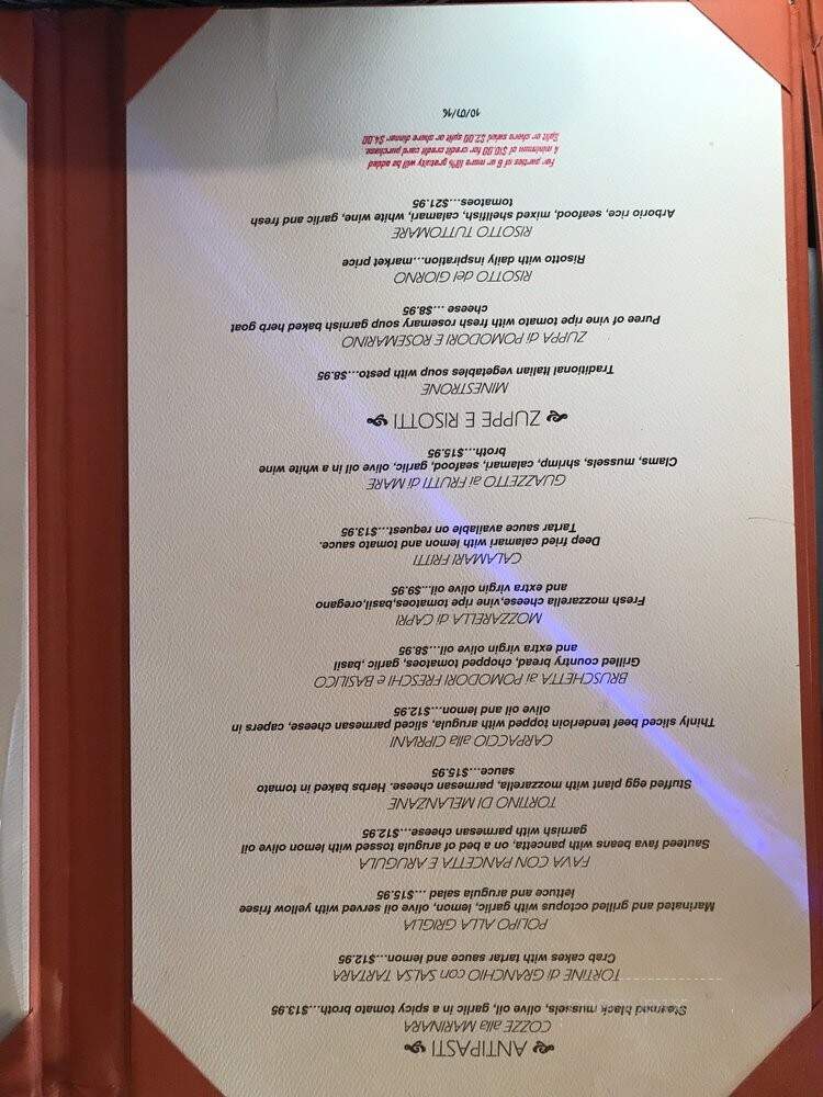 Trattoria Positano - Cardiff by the Sea, CA menu_pic