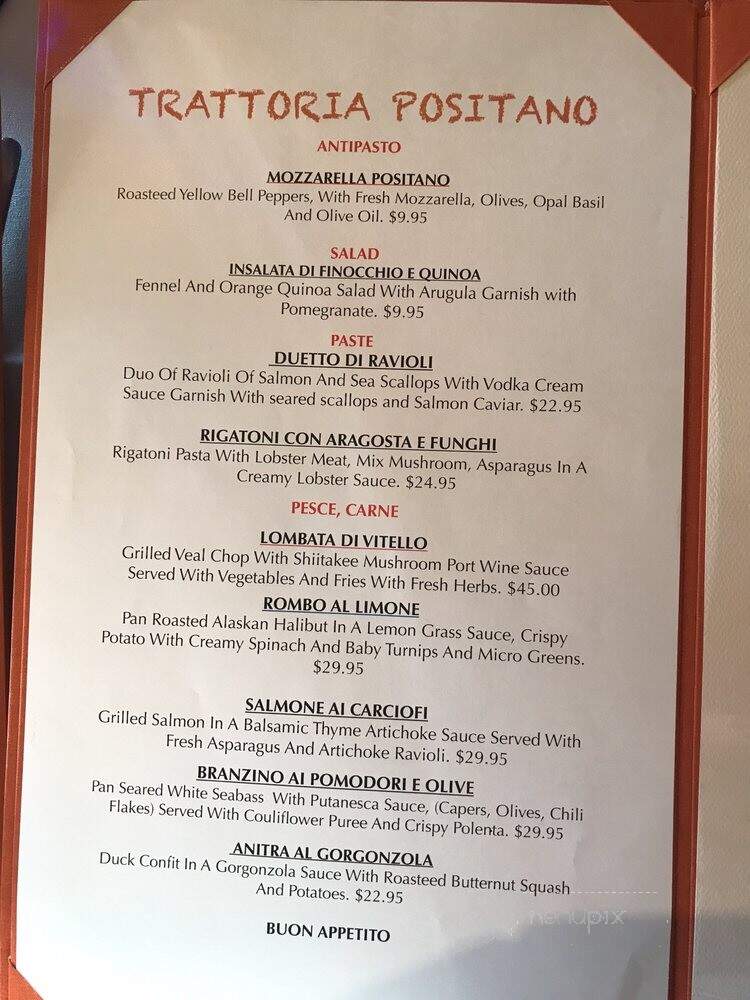Trattoria Positano - Cardiff by the Sea, CA menu_pic