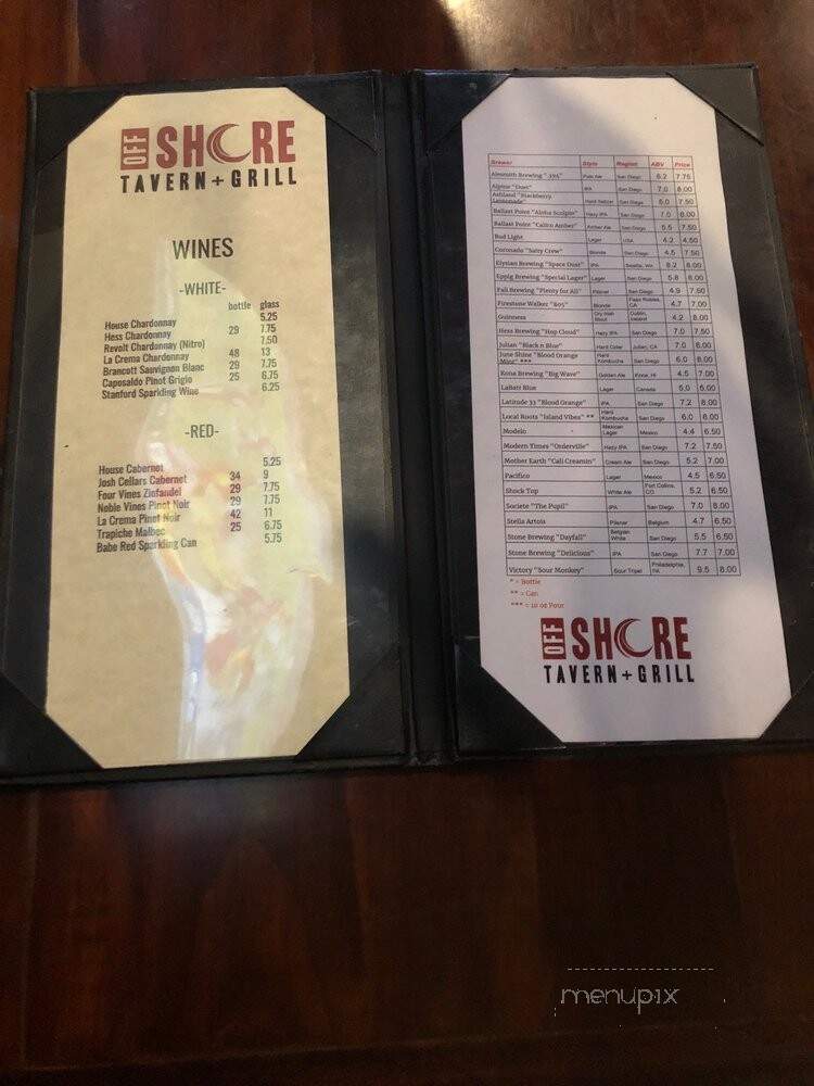 Off Shore - San Diego, CA menu_pic
